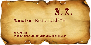 Mandler Krisztián névjegykártya